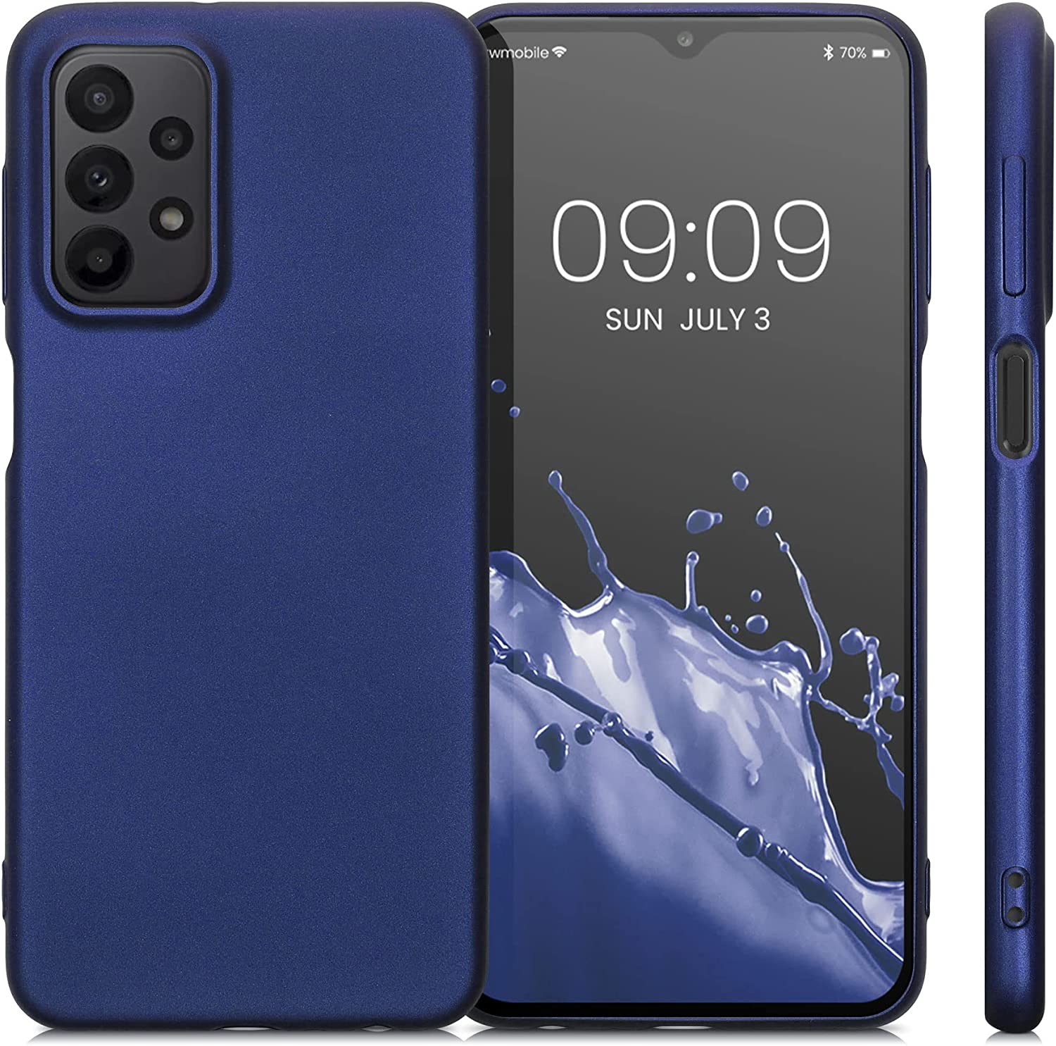 KW Samsung Galaxy A23 5G Θήκη Σιλικόνης TPU - Metallic Blue - 57955.64