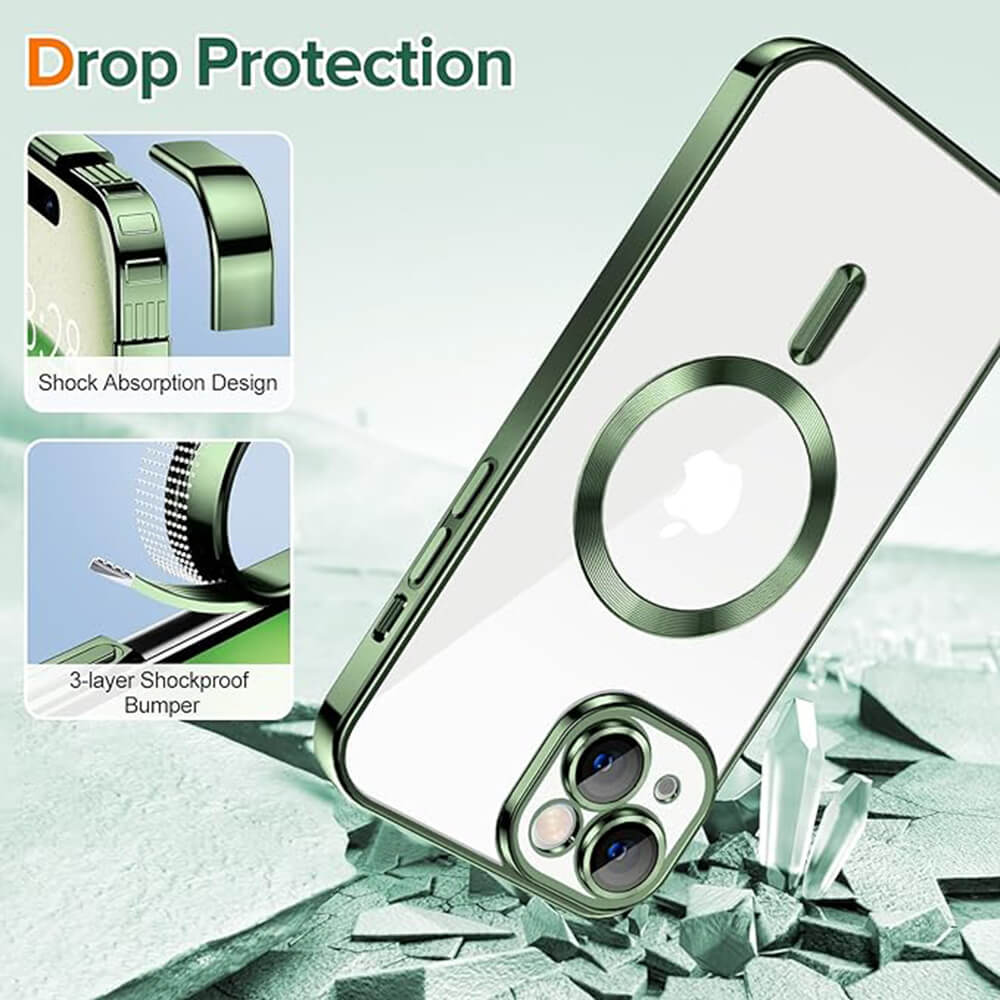 Techsuit iPhone 15 - Luxury Crystal MagSafe - Θήκη Σιλικόνης - Deep Green