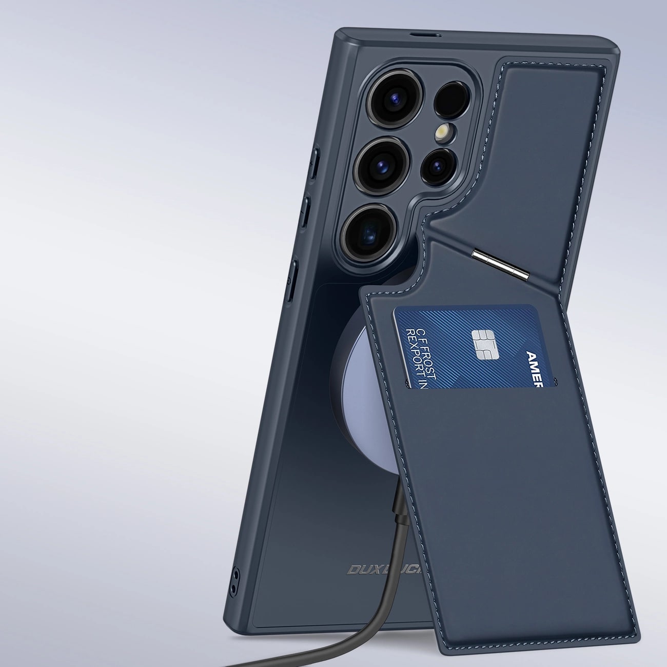 Dux Ducis Samsung Galaxy S24 Ultra Rafi II Mag Anti - RFID Θήκη με Υποδοχή για Κάρτες / Stand και MagSafe - Blue