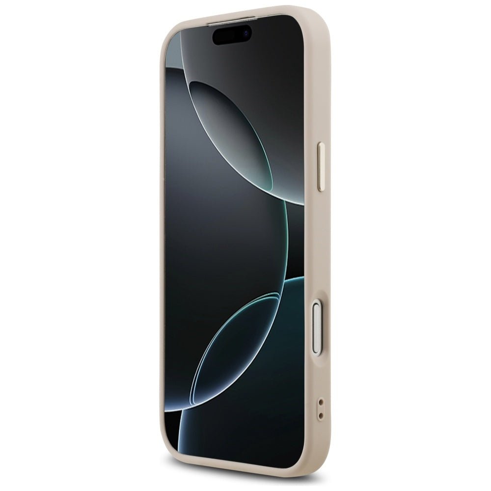 Guess iPhone 17 Pro Max - 4G Big 4G Classic Logo - Σκληρή Θήκη με Πλαίσιο Σιλικόνης και Επένδυση από Οικολογικό Δέρμα - Pink / Gold - GUHCP17X4GMGCPI