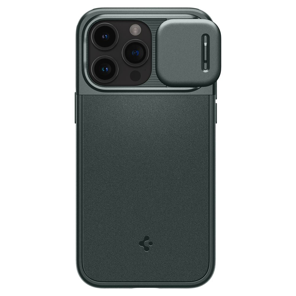 Spigen iPhone 15 Pro Max Optik Armor Mag Θήκη Σιλικόνης με Κάλυμμα για την Κάμερα και MagSafe - Abyss Green