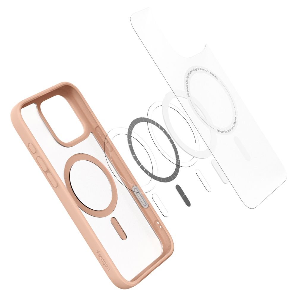 Spigen iPhone 16 Pro Ultra Hybrid T Mag Σκληρή Θήκη με Πλαίσιο Σιλικόνης με MagSafe - Rose Titanium