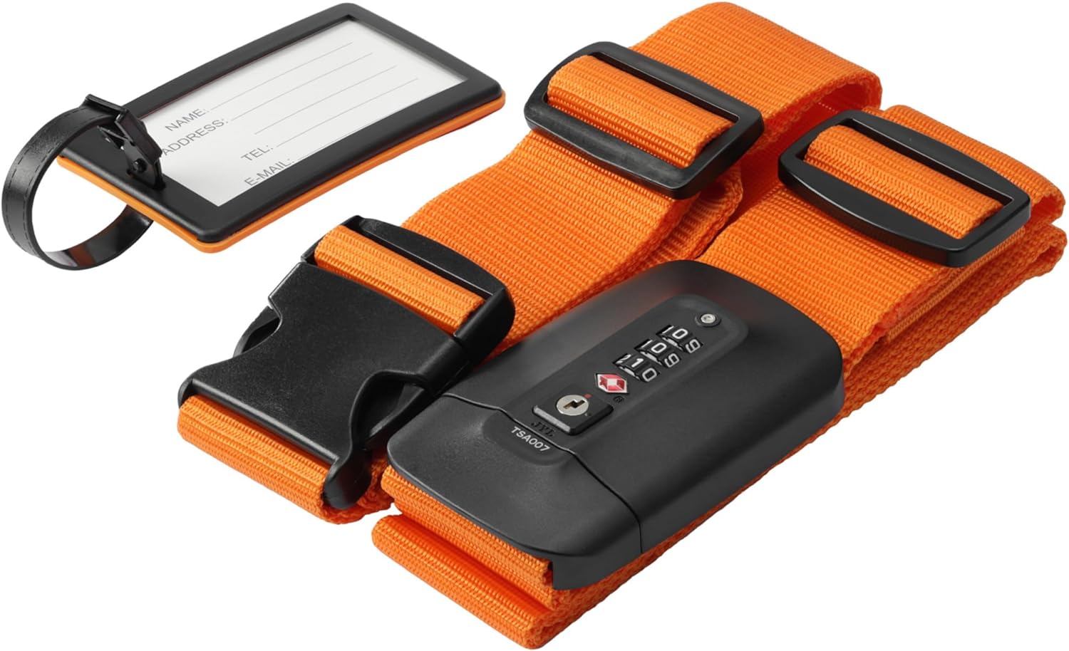 Navaris Ιμάντας Προστασίας Αποσκευών με Κλειδαριά με Συνδυασμό - Orange - 51357.29