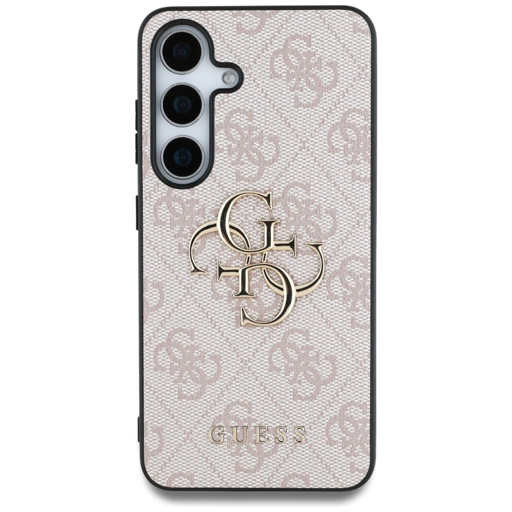 Guess Samsung Galaxy S25 Plus - 4G Big Metal Logo - Θήκη με Επένδυση Συνθετικού Δέρματος - Pink - GUHCS25M4GMGPI