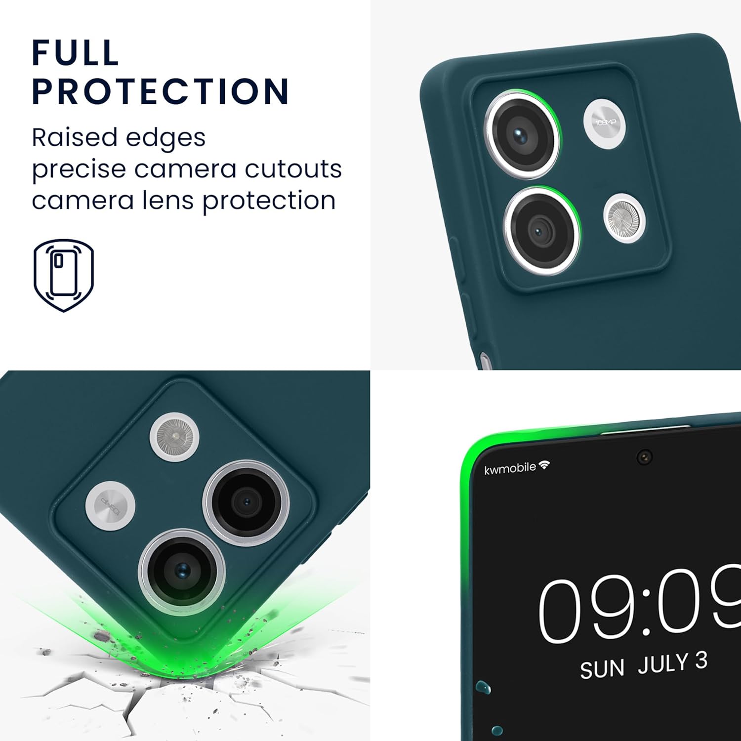 KW Xiaomi Redmi Note 13 5G Λεπτή Θήκη Σιλικόνης Rubberized TPU - Matte Petrol