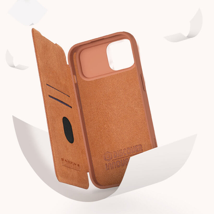 Nillkin iPhone 15 Pro Max Qin Pro Leather Θήκη Βιβλίο με Κάλυμμα για την Κάμερα - Brown