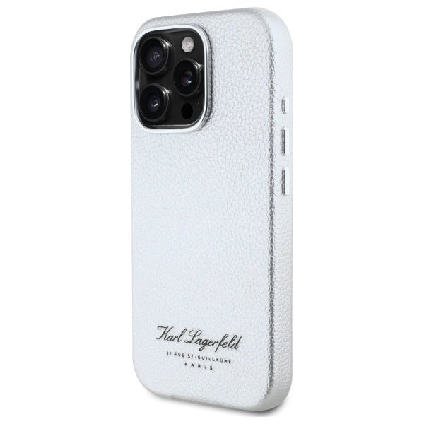 Karl Lagerfeld iPhone 16 Pro Max - FW Hotel RSG Σκληρή Θήκη με Επένδυση Συνθετικού Δέρματος - Grey - KLHCP16XPGWCMKHG