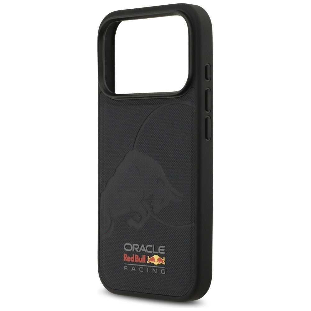 Red Bull iPhone 17 Pro - Meshed Debossed Bull MagSafe - Σκληρή Θήκη με Επένδυση Συνθετικού Δέρματος και Πλαίσιο Σιλικόνης - Navy - RBHMP17L24PUBUFV