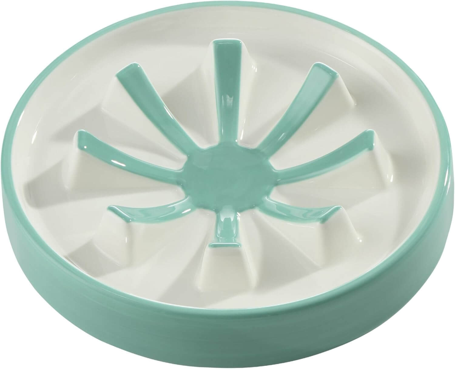 Navaris Κεραμικό Μπολ Φαγητού Αργής Κατάποσης για Κατοικίδια - Blue