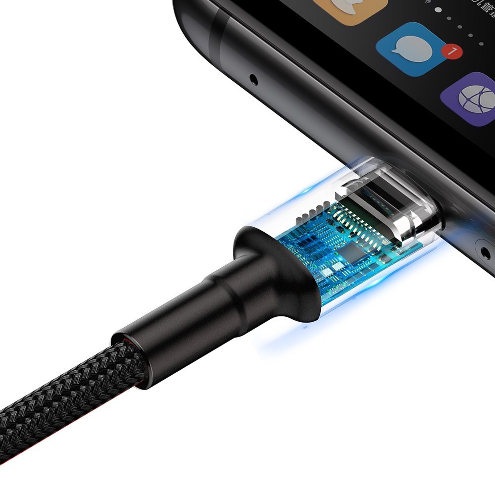 Baseus Cafule HW Cable Type - C 40W - Καλώδιο Γρήγορης Φόρτισης Type - C 1M - Black / Grey - CATKLF - PG1