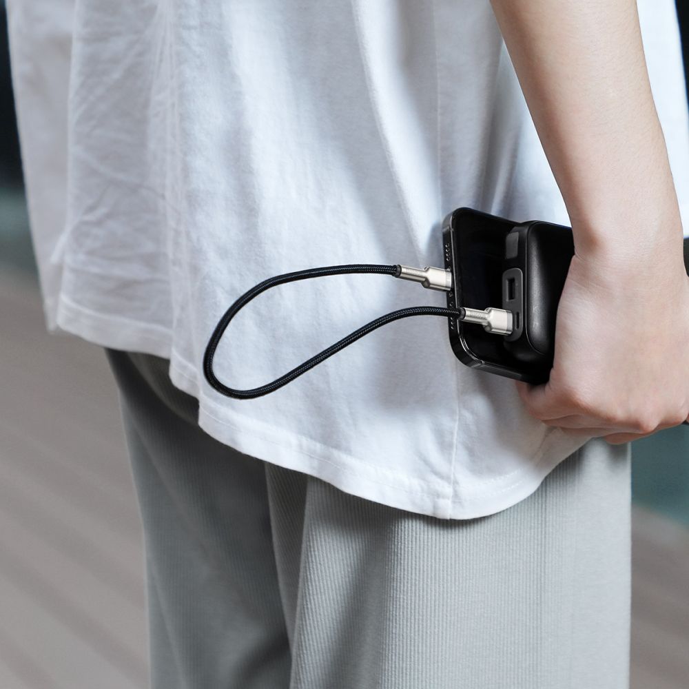 Baseus Cafule Metal Cable Lightning 2.4A - Καλώδιο Δεδομένων και Φόρτισης Lightning 0.25m - Black / Gold - CALJK - 01