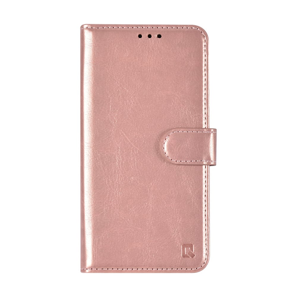 Tuniq iPhone 16 Pro - Θήκη Πορτοφόλι Stand από Δερματίνη - Rose Gold