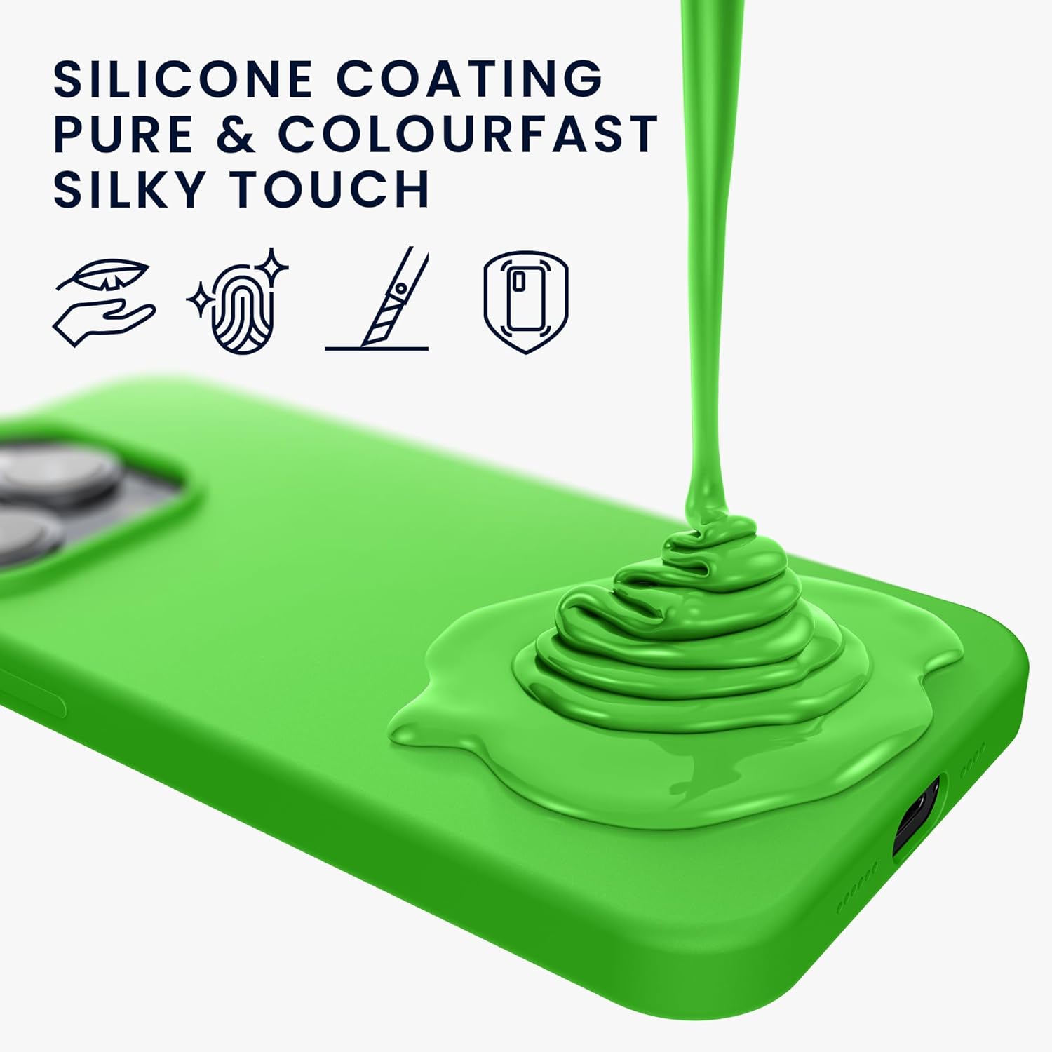 KW iPhone 15 Θήκη Σιλικόνης Rubberized TPU - Lime Green - 61953.159