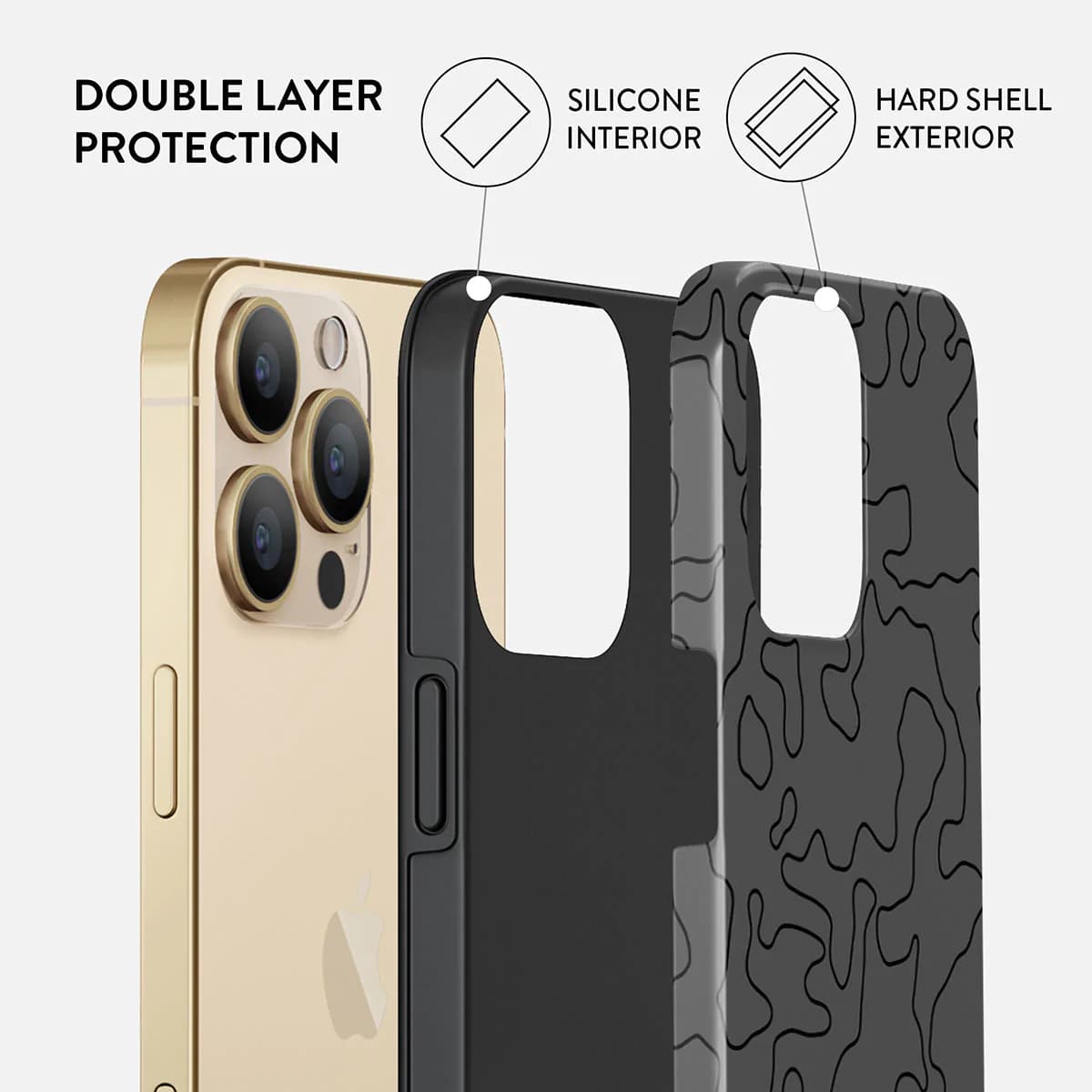 Burga iPhone 13 Pro Max Fashion Tough Σκληρή Θήκη - Black Rock