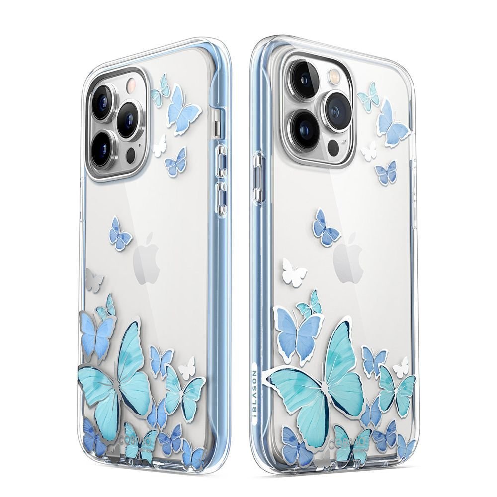 i - Blason iPhone 14 Pro Cosmo Σκληρή Θήκη με Πλαίσιο Σιλικόνης και Προστασία Οθόνης - Blue Fly
