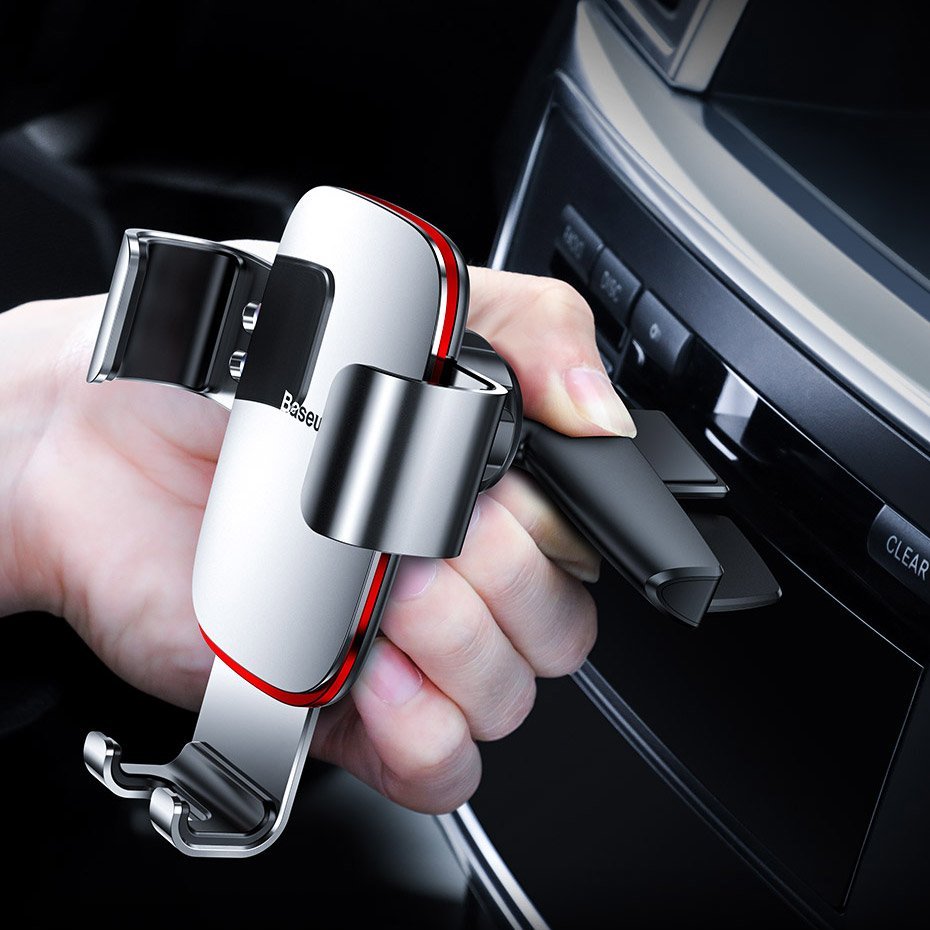 Baseus Metal Age Gravity Car Mount for CD Slot - Universal Βάση Αυτοκινήτου για την Υποδοχή του CD Player - Silver - SUYL - J0S