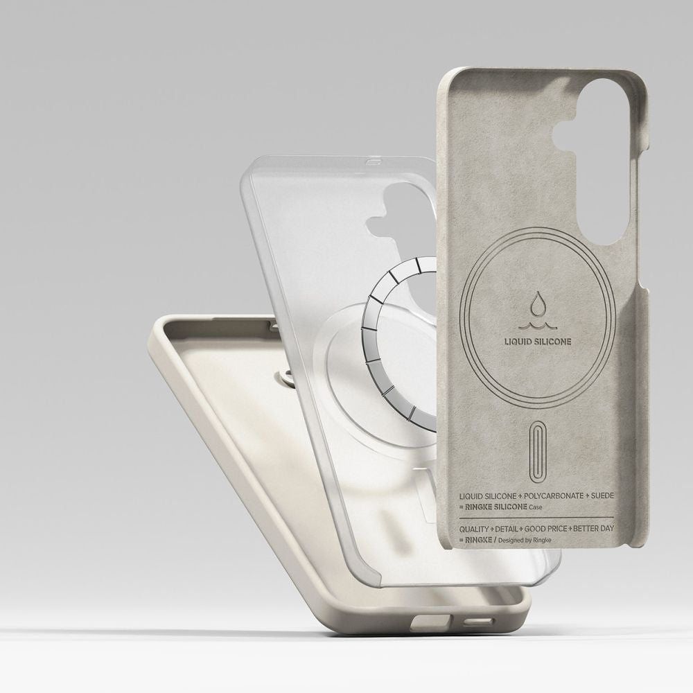 Ringke Samsung Galaxy S25 Silicone Magnetic MagSafe Case Θήκη Σιλικόνης με MagSafe - Stone