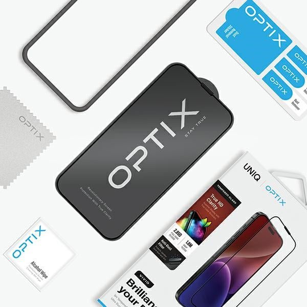 Uniq iPhone 15 Pro 9H Optix Vivid Αντιχαρακτικό Γυαλί Οθόνης με Κιτ Εγκατάστασης - Clear