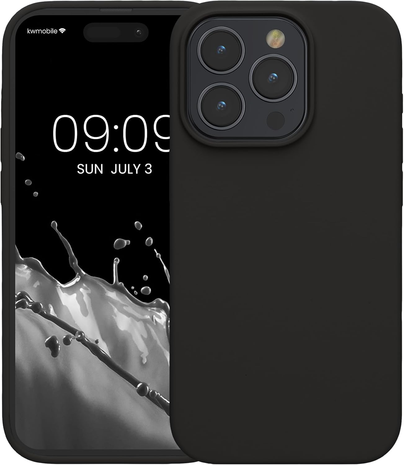 KW iPhone 15 Pro Θήκη Σιλικόνης Rubberized TPU - Matte Black