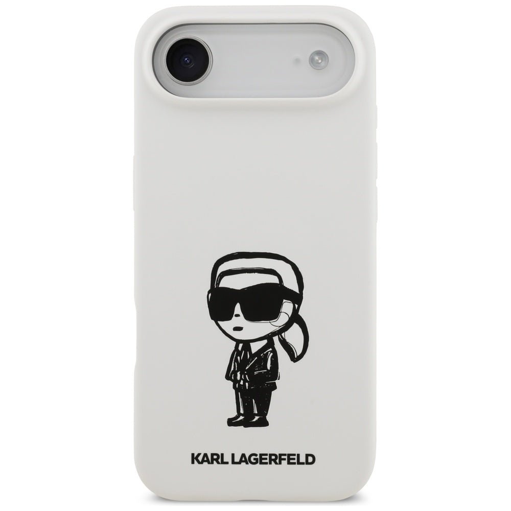 Karl Lagerfeld iPhone Air - Silicone Karl Sketch and Logo MagSafe - Σκληρή Θήκη με Πλαίσιο Σιλικόνης - White - KLHMP17MSKIGROH