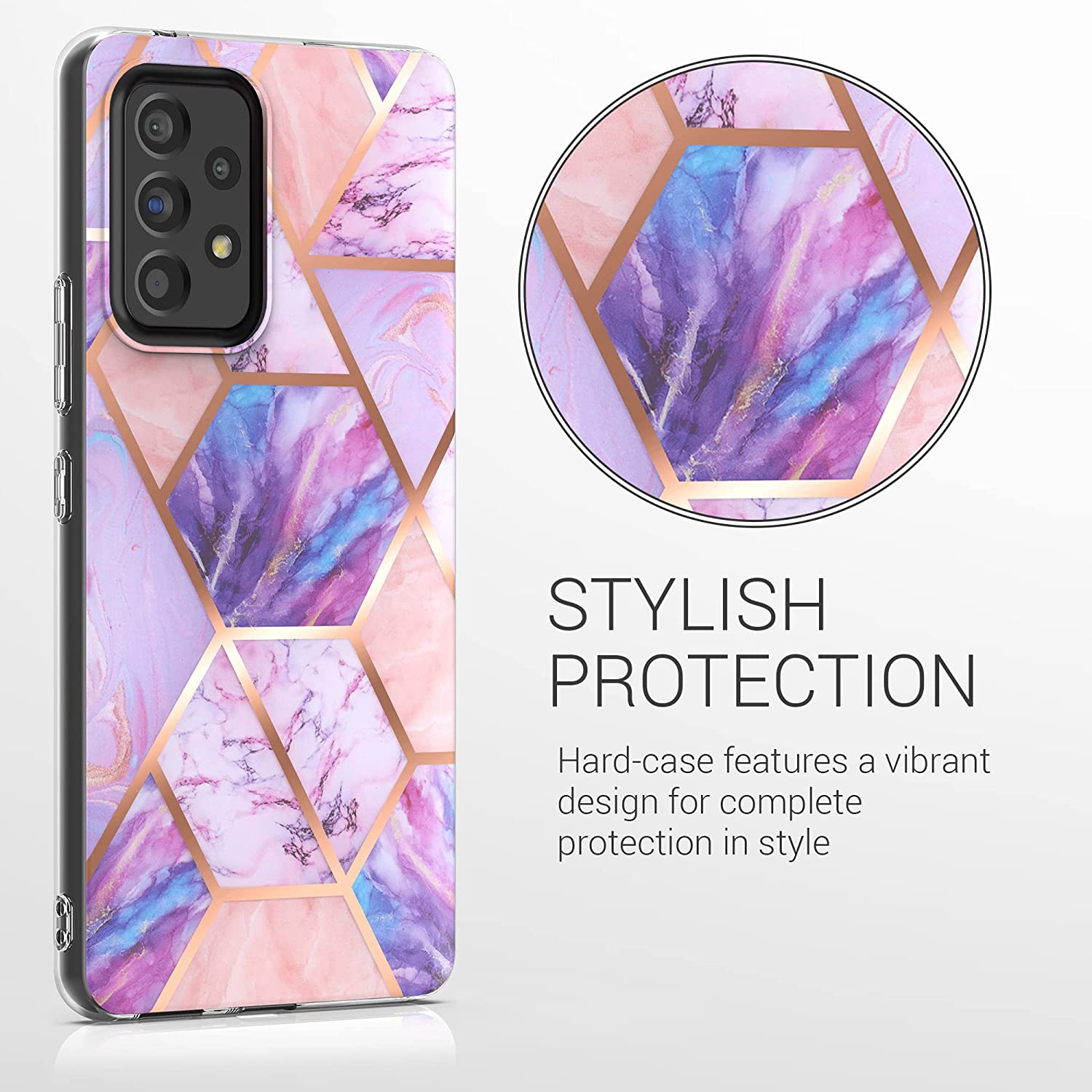 KW Samsung Galaxy A53 5G Θήκη Σιλικόνης TPU Design Glory Marble Mix - Pink / Rose Gold - 58846.02