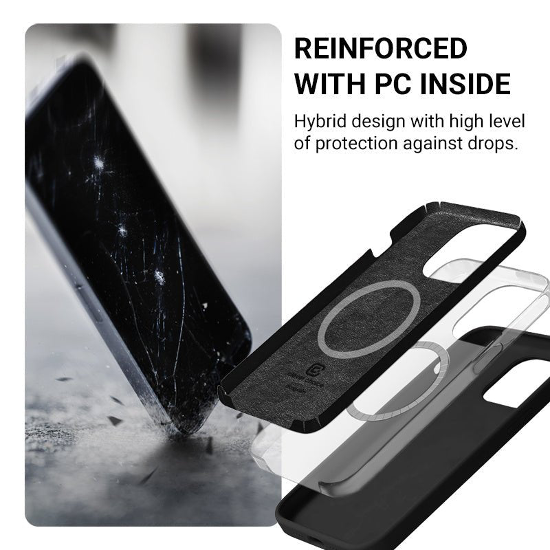 Crong iPhone 13 / iPhone 14 Color Cover Magnetic - Θήκη Σιλικόνης με MagSafe - Black