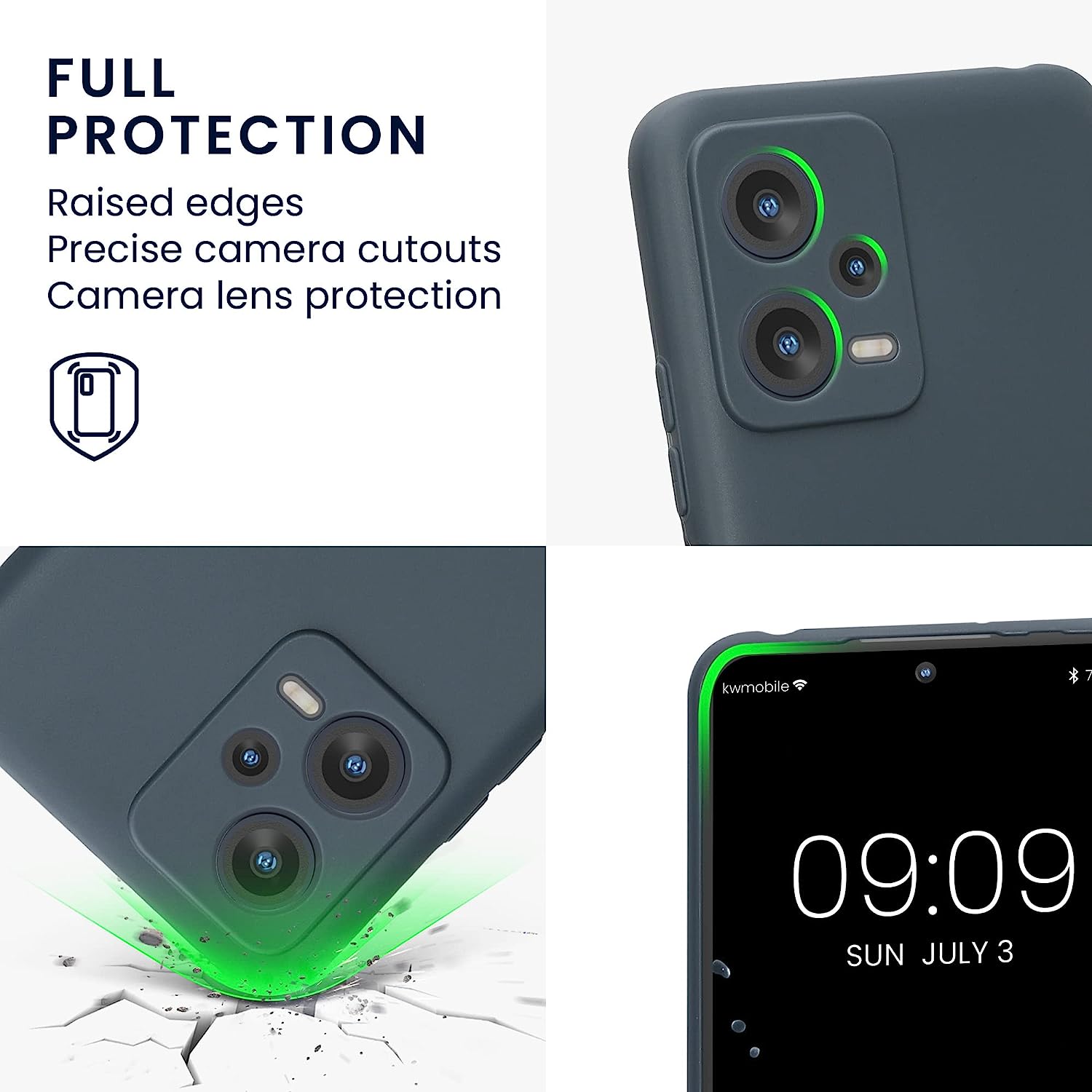 KW Xiaomi Redmi Note 12 5G / Poco X5 5G Θήκη Σιλικόνης TPU - Dark Slate - 60887.202