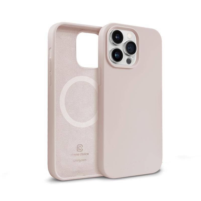 Crong iPhone 14 Pro Color Cover Magnetic - Θήκη Σιλικόνης με MagSafe - Sand Pink