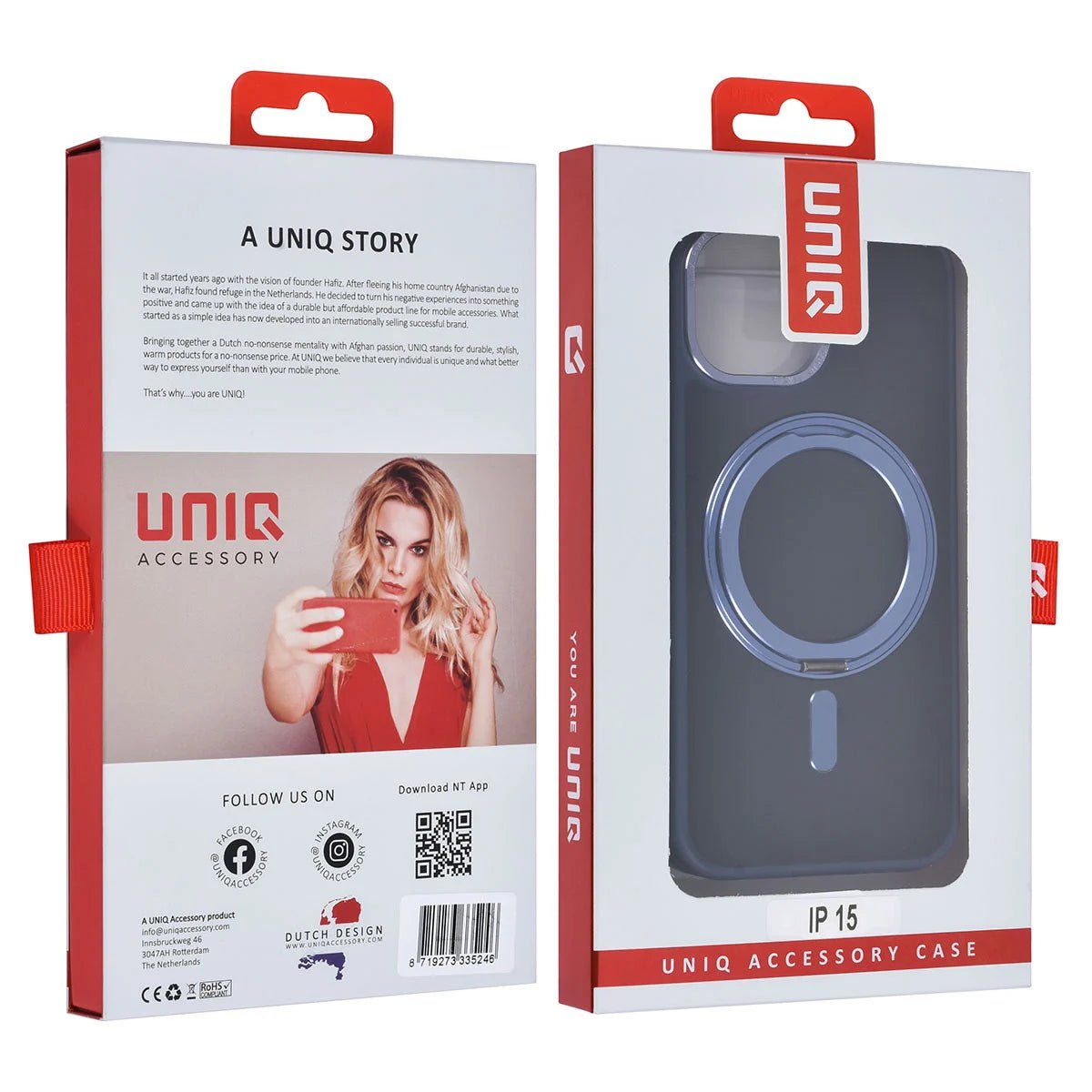 Tuniq iPhone 15 - Σκληρή MagSafe Θήκη με Περιστρεφόμενο Δαχτυλίδι Συγκράτησης - Μπλε