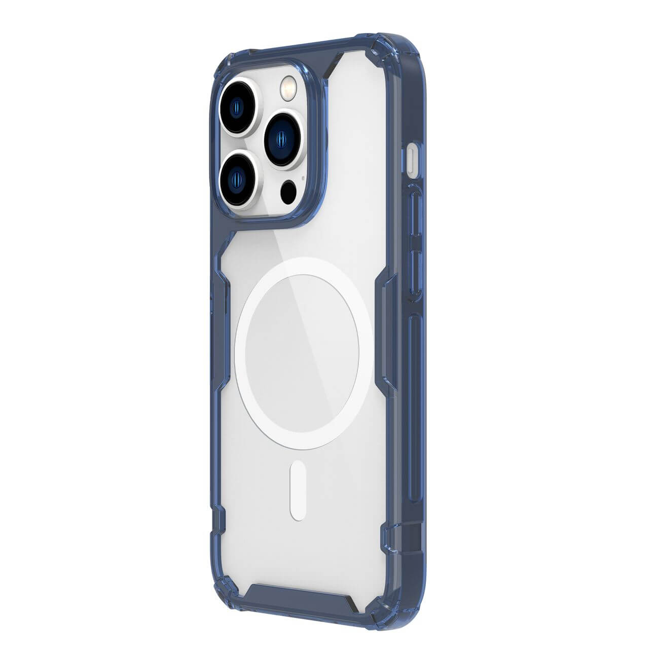 Nillkin iPhone 15 Pro Max Nature Pro Magnetic - Σκληρή Θήκη με Πλαίσιο Σιλικόνης και MagSafe - Διάφανη / Blue