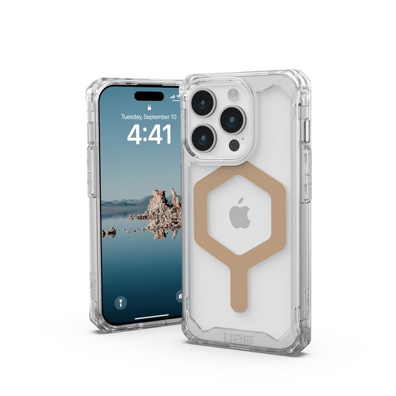 UAG iPhone 15 Pro Plyo Series Θήκη Υψηλής Προστασίας με MagSafe - Ice / Gold - Διάφανη