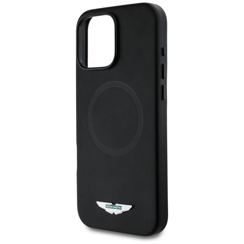 Aston Martin iPhone 16 Pro - HC FW Logo - MagSafe Σκληρή Θήκη με Πλαίσιο Σιλικόνης - Black