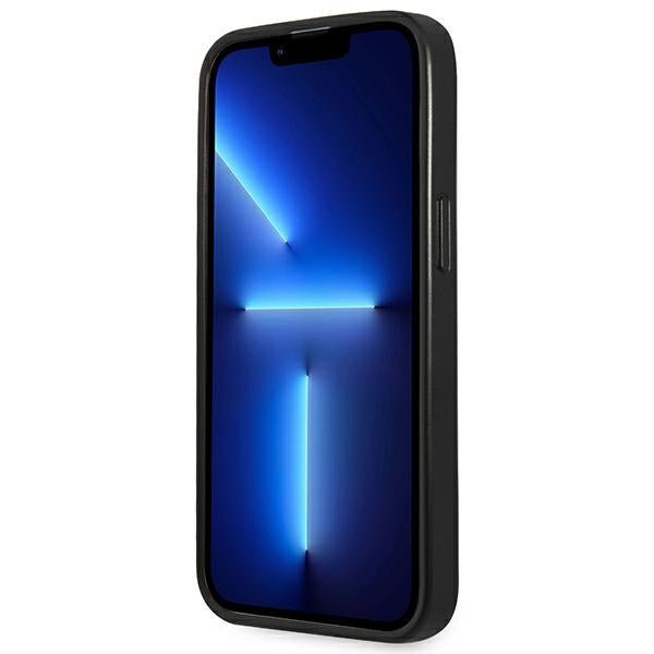 Guess iPhone 14 Pro Saffiano Σκληρή Θήκη με Πλαίσιο Σιλικόνης - Silver - GUHCP14LPSATLG