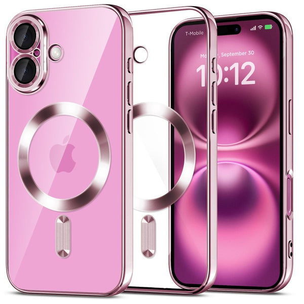 Tech - Protect iPhone 16 MagFlex Θήκη Σιλικόνης TPU με MagSafe - Διάφανη / Shiny Rose