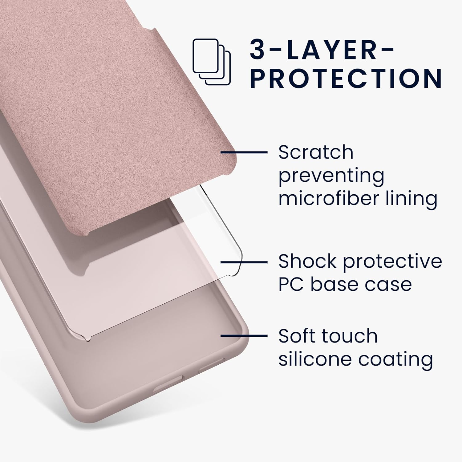 KW iPhone 16 Pro Θήκη Σιλικόνης Rubberized TPU - Dusky Pink