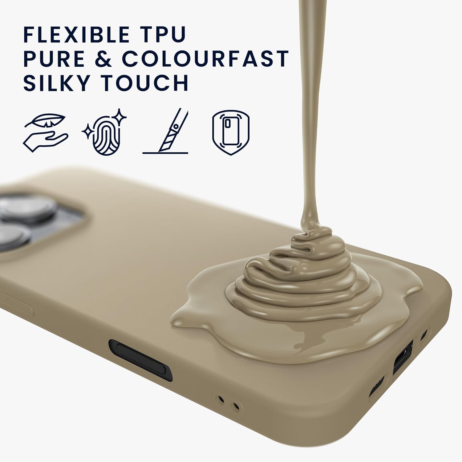 KW iPhone 16 Pro Max Λεπτή Θήκη Σιλικόνης TPU - Cream