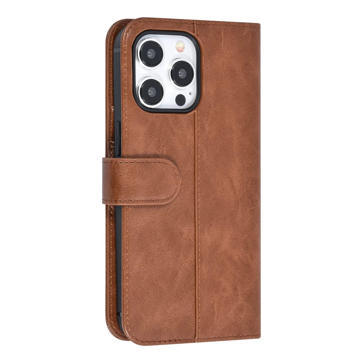 Tuniq iPhone 15 Pro Max - Θήκη Πορτοφόλι από Δερματίνη με Stand - Καφέ