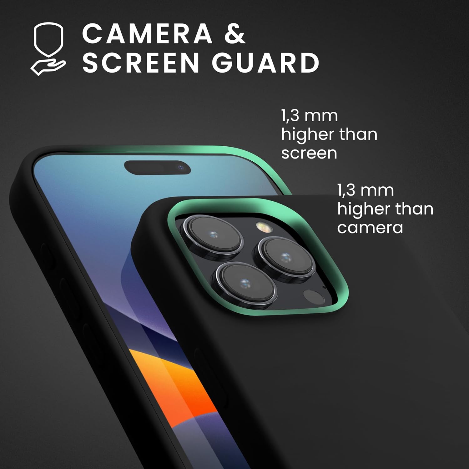KW iPhone 15 Pro Max Θήκη Σιλικόνης Rubberized TPU - Black - 61956.01