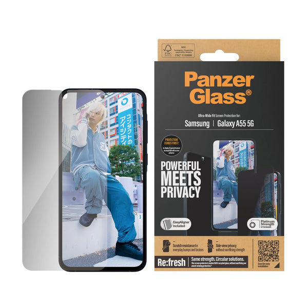 PanzerGlass Samsung Galaxy A55 5G Ultra - Wide Fit Privacy Easy Aligner Αντιχαρακτικό Γυαλί Οθόνης - Black