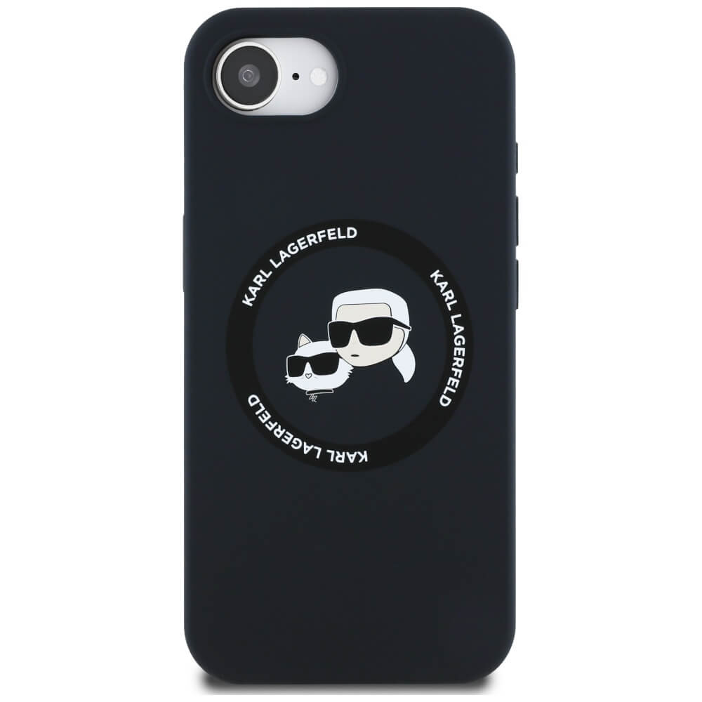 Karl Lagerfeld iPhone 16e - Silicone Karl and Choupette Heads - Θήκη Σιλικόνης με MagSafe - Black - KLHMPSE4SKCHTCK