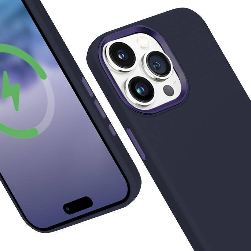 Crong iPhone 15 Pro Max Color Cover Lux Magnetic - Θήκη Σιλικόνης με MagSafe - Navy Blue