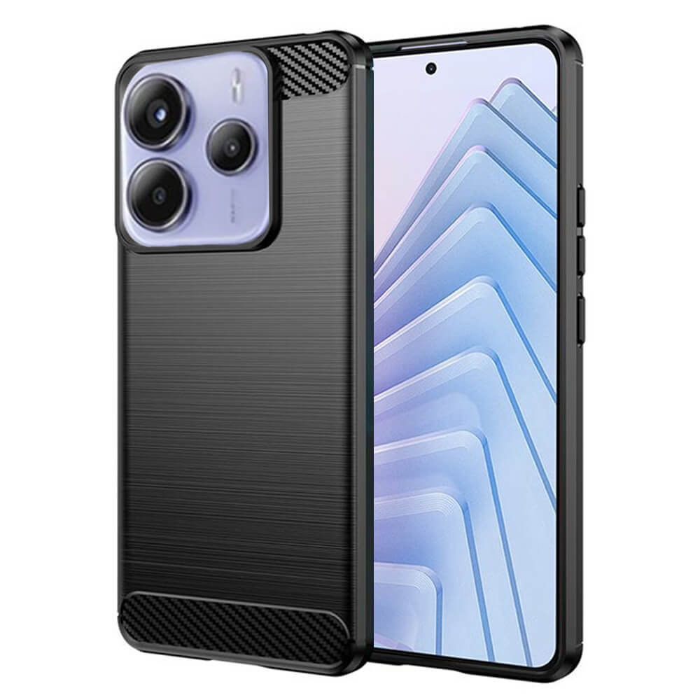 Techsuit Xiaomi Redmi Note 14 5G Carbon Silicone Θήκη Σιλικόνης TPU - Black