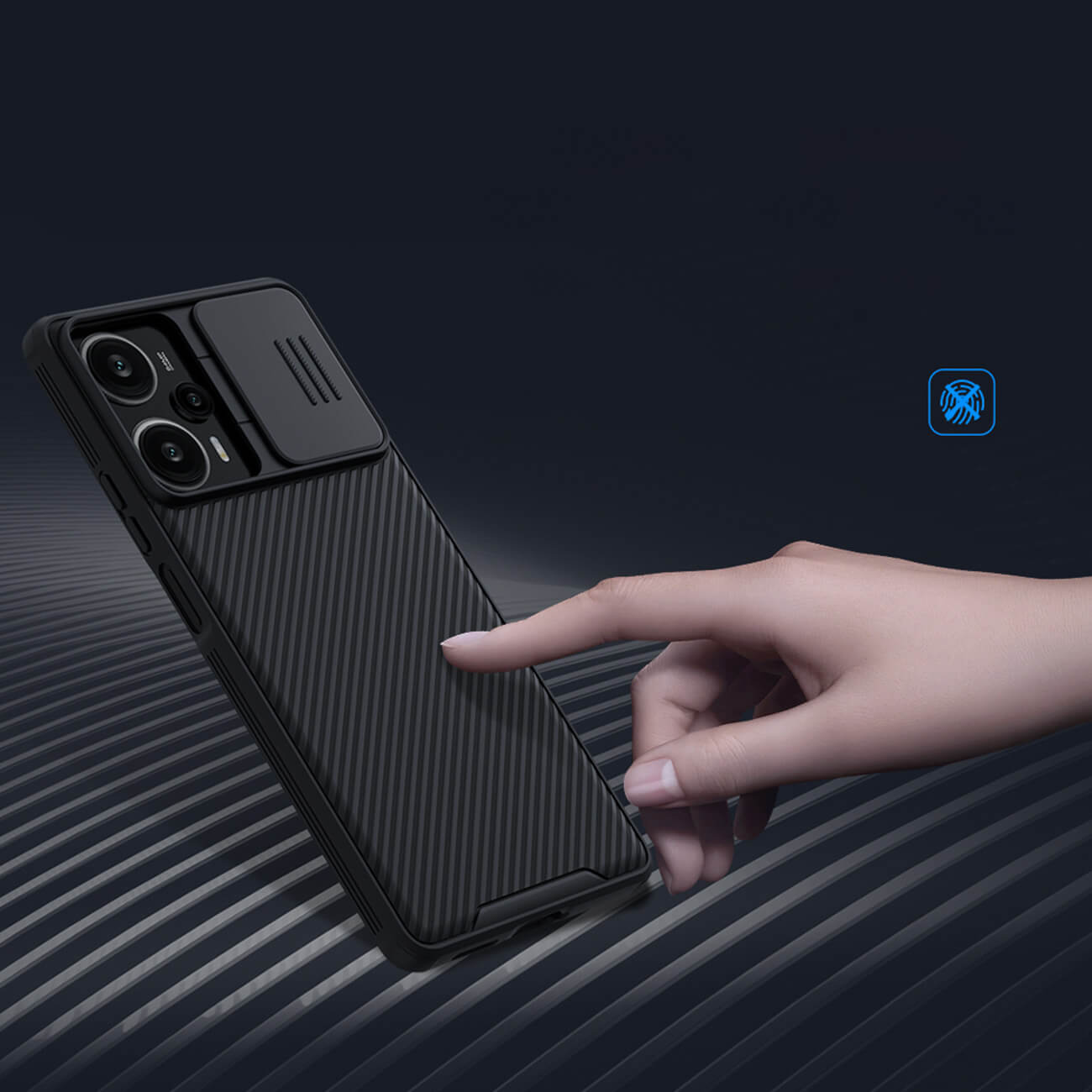 Nillkin Xiaomi Poco F5 CamShield Pro Σκληρή Θήκη με Κάλυμμα για την Κάμερα - Black