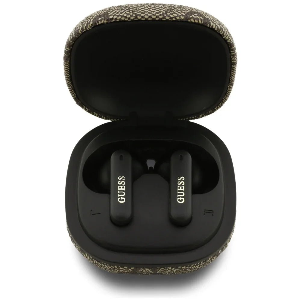 Guess 4G Classic Metal Logo TWS ENC - Bluetooth 5.4 - Ασύρματα ακουστικά για Κλήσεις / Μουσική - Brown