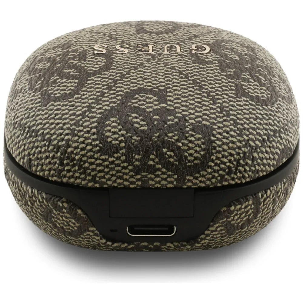Guess 4G Classic Metal Logo TWS ENC - Bluetooth 5.4 - Ασύρματα ακουστικά για Κλήσεις / Μουσική - Brown