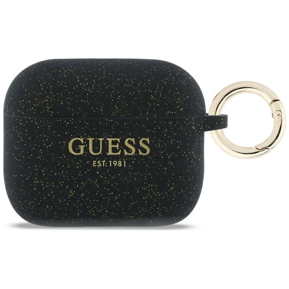 Guess AirPods Pro 3 - Θήκη Σιλικόνης - Silicone Glitter Ring - Black