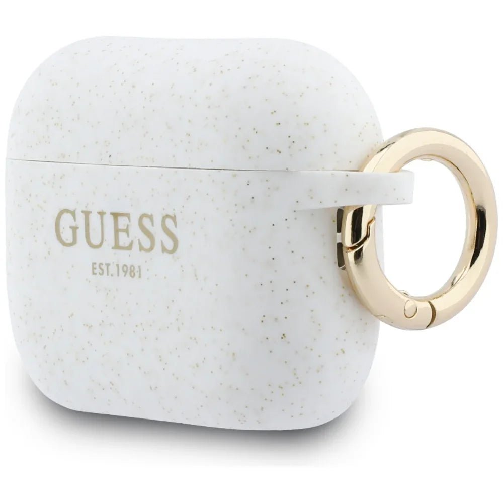 Guess AirPods Pro 3 - Θήκη Σιλικόνης - Silicone Glitter Ring - White