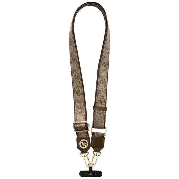 Guess CBDY 4G Tether Patch Strass Metal Logo - Universal Λουράκι για Θήκη Κινητού - Brown