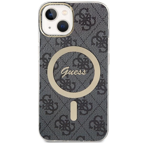 Guess iPhone 13 / 14 / 15 Σκληρή Θήκη με Πλαίσιο Σιλικόνης και MagSafe - IML 4G MagSafe - Black