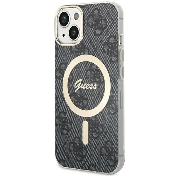 Guess iPhone 13 / 14 / 15 Σκληρή Θήκη με Πλαίσιο Σιλικόνης και MagSafe - IML 4G MagSafe - Black